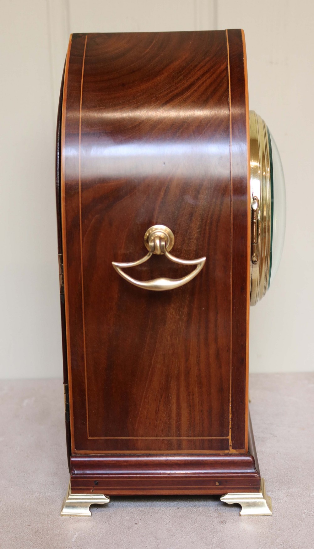 Mahogany Lancet Top Striking Mantel Clock View X