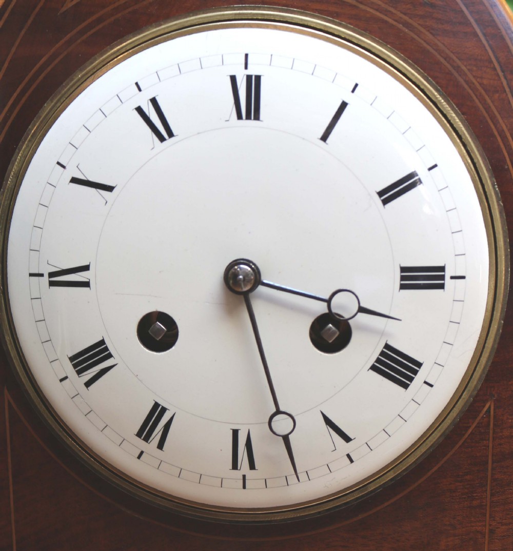 Mahogany Lancet Top Striking Mantel Clock View XI