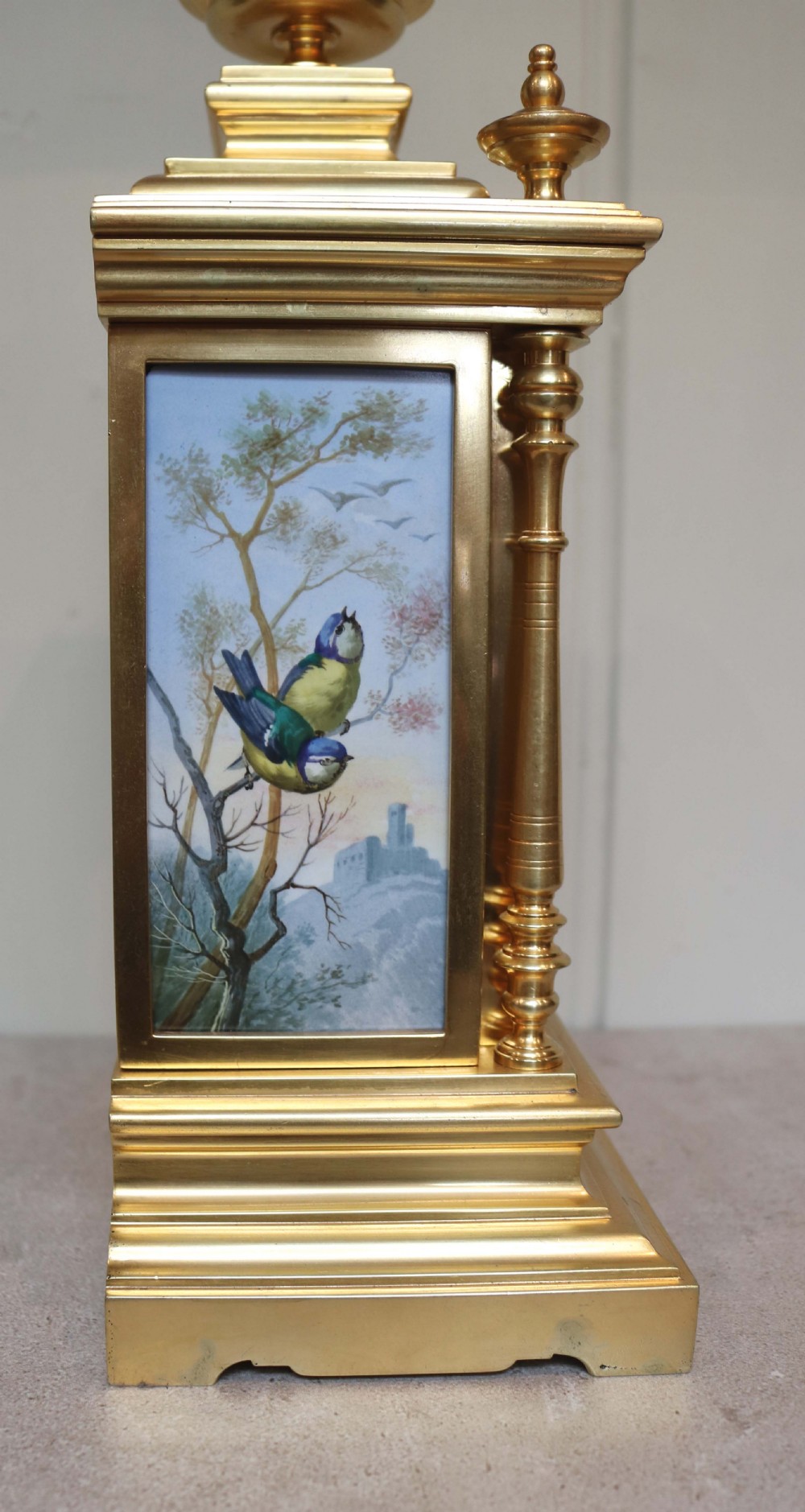 Victorian Gilt and Porcelain Panel Mantel Clock View VI