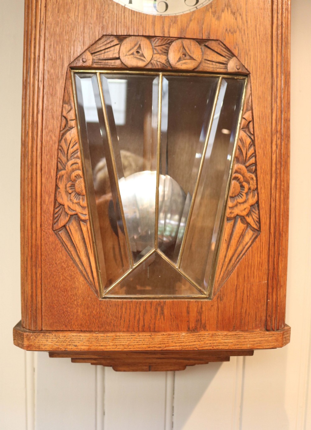 Art Deco Oak Westminster Chime Wall Clock (Germany, c. 1925) View II
