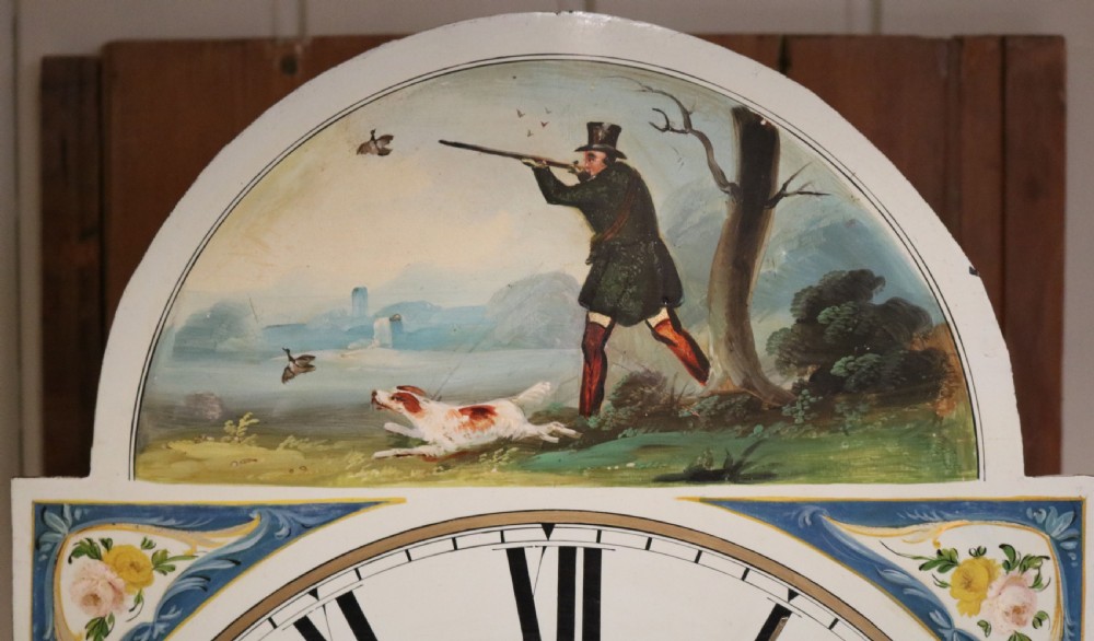 Pine Hunting Scene Longcase Clock (England, 1824 to 1834) View VI