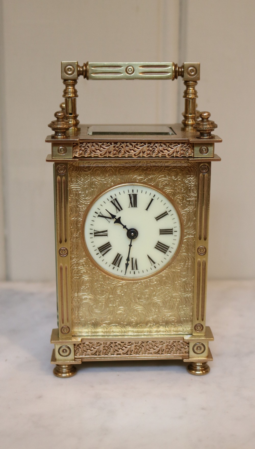 Ornate French Timepiece Carriage Clock (France, 1900 to 1910)