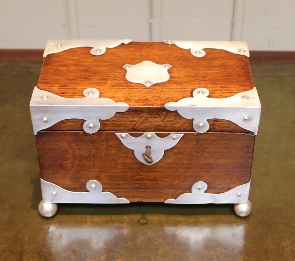 Arts and Crafts Oak Tea Caddy (England, c. 1900) View III