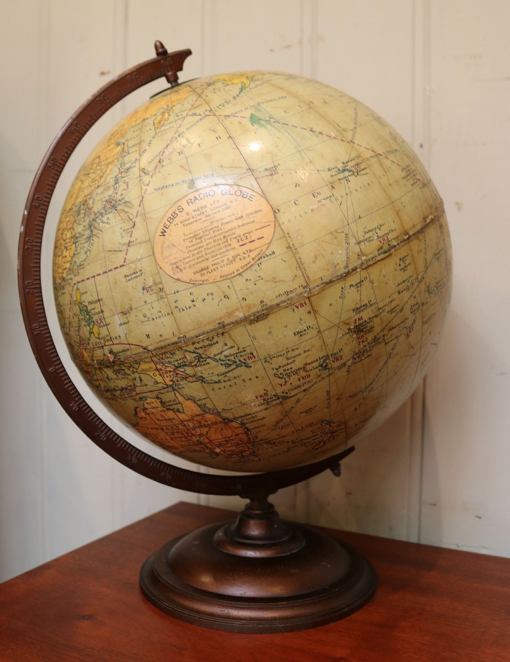 Webb's Terrestrial Radio Globe  View IX
