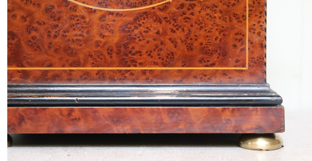 Bird's Eye Maple Mantel Clock (England, 1910 to 1920) View IV