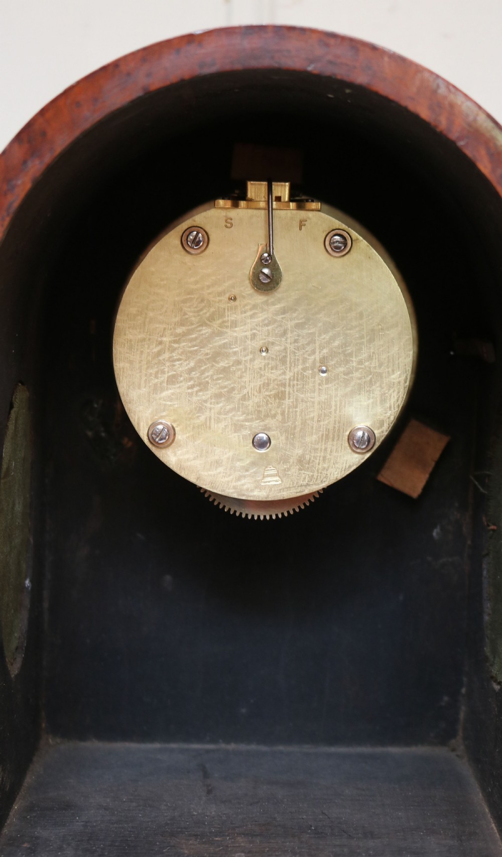 Bird's Eye Maple Mantel Clock (England, 1910 to 1920) View VII