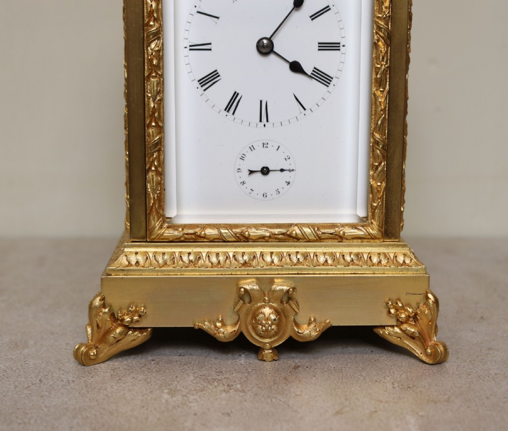 Large French Gilt Ormolu Carriage Clock In Case (France, c. 1875) View XI