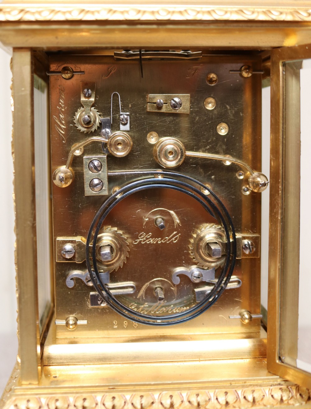 Large French Gilt Ormolu Carriage Clock In Case (France, c. 1875) View XIII