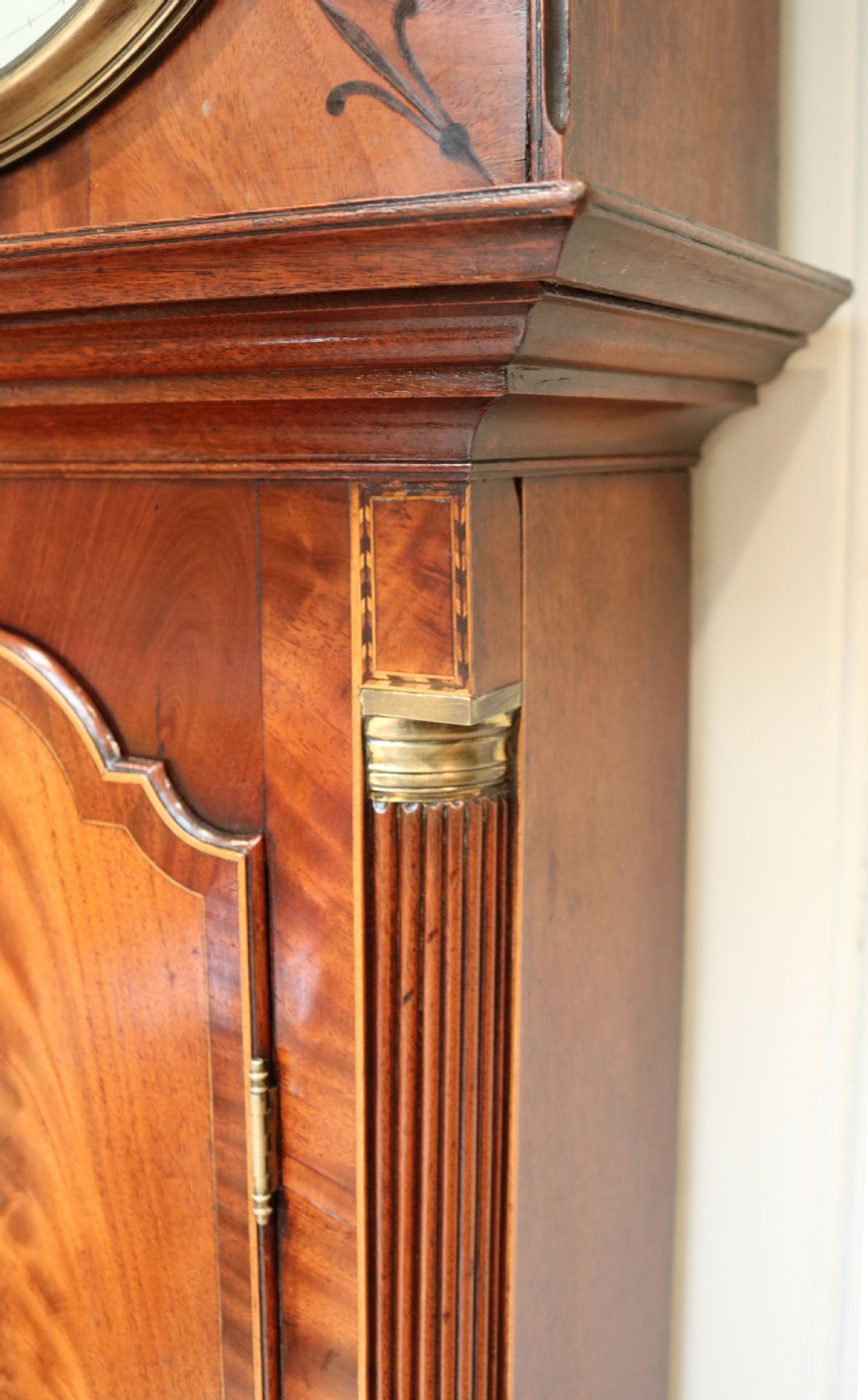 Scottish Flame Mahogany Longcase Clock (Scotland, c. 1825) View III