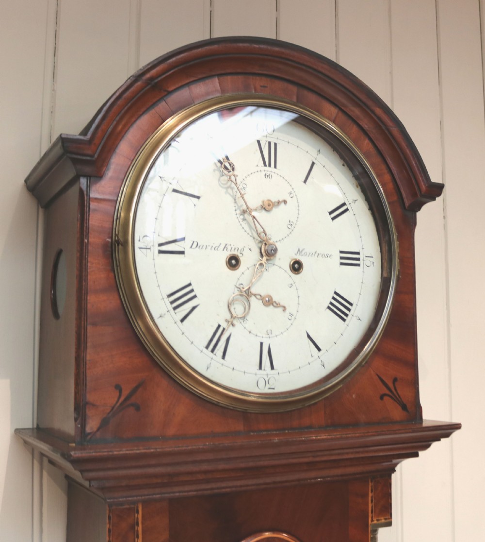 Scottish Flame Mahogany Longcase Clock (Scotland, c. 1825) View VI
