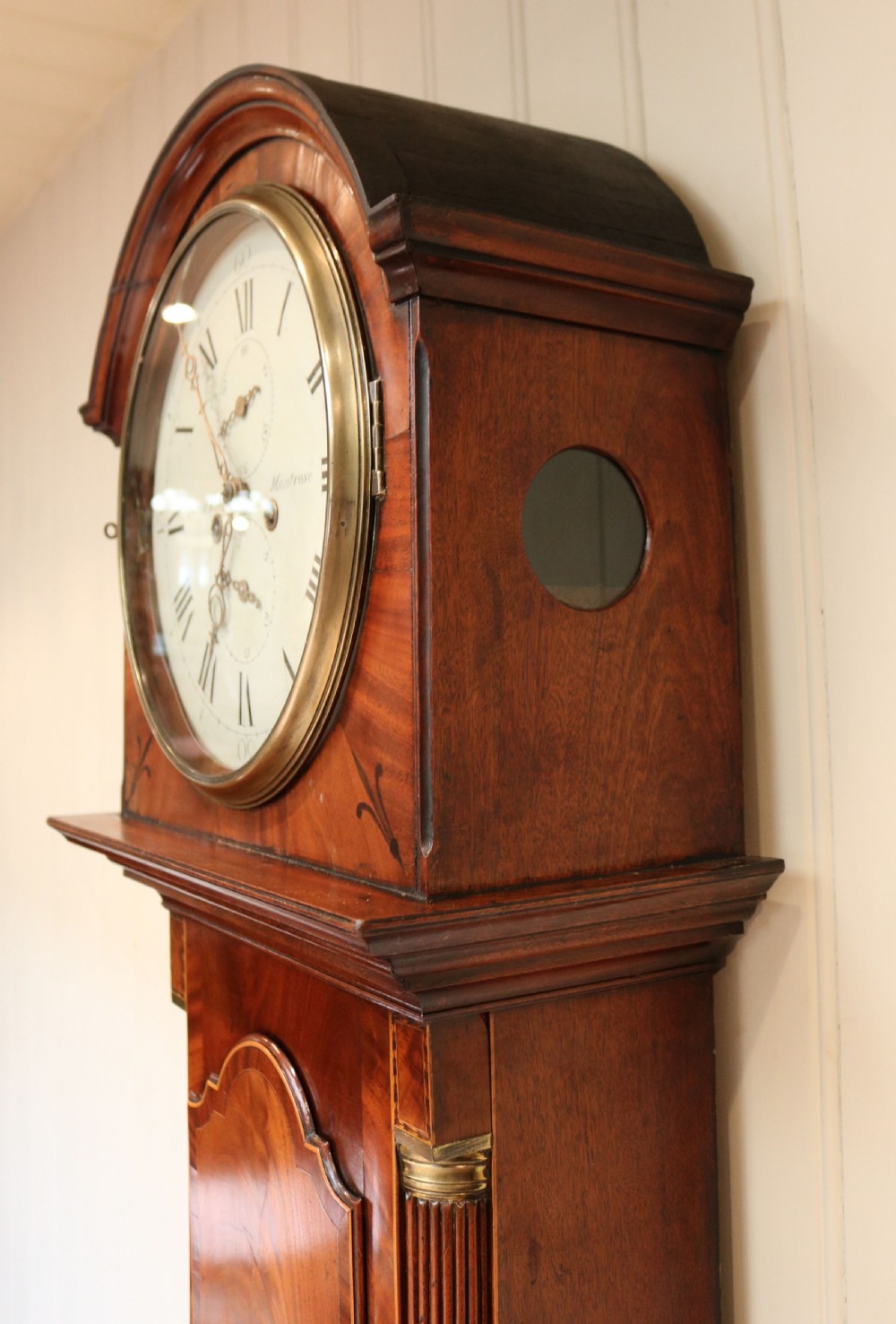 Scottish Flame Mahogany Longcase Clock (Scotland, c. 1825) View VII