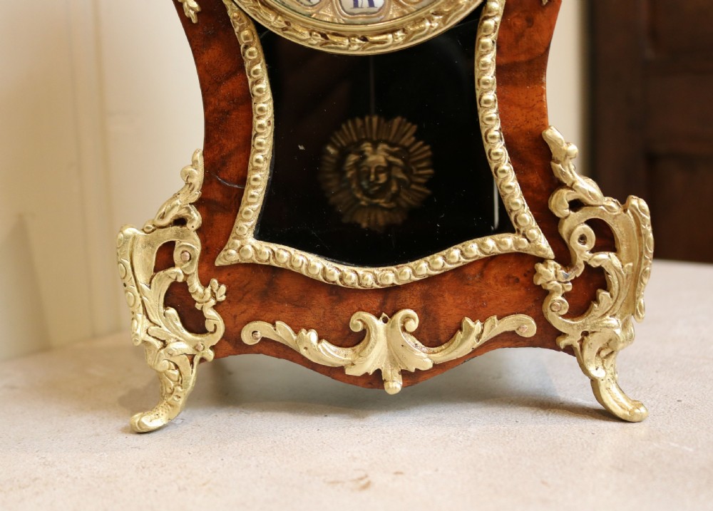 French Walnut And Brass Mantel Clock (France, c. 1880) View III