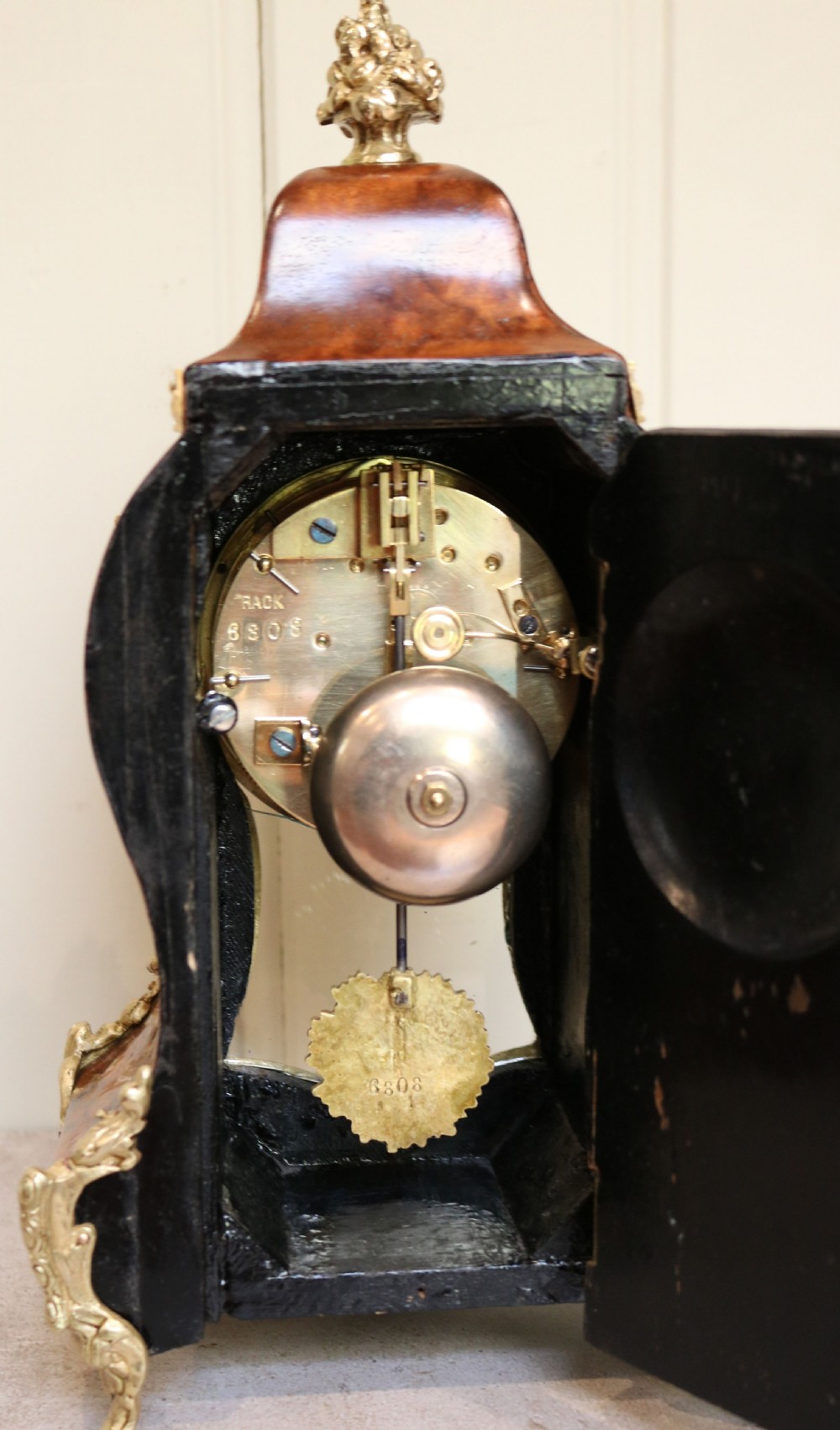 French Walnut And Brass Mantel Clock (France, c. 1880) View XI