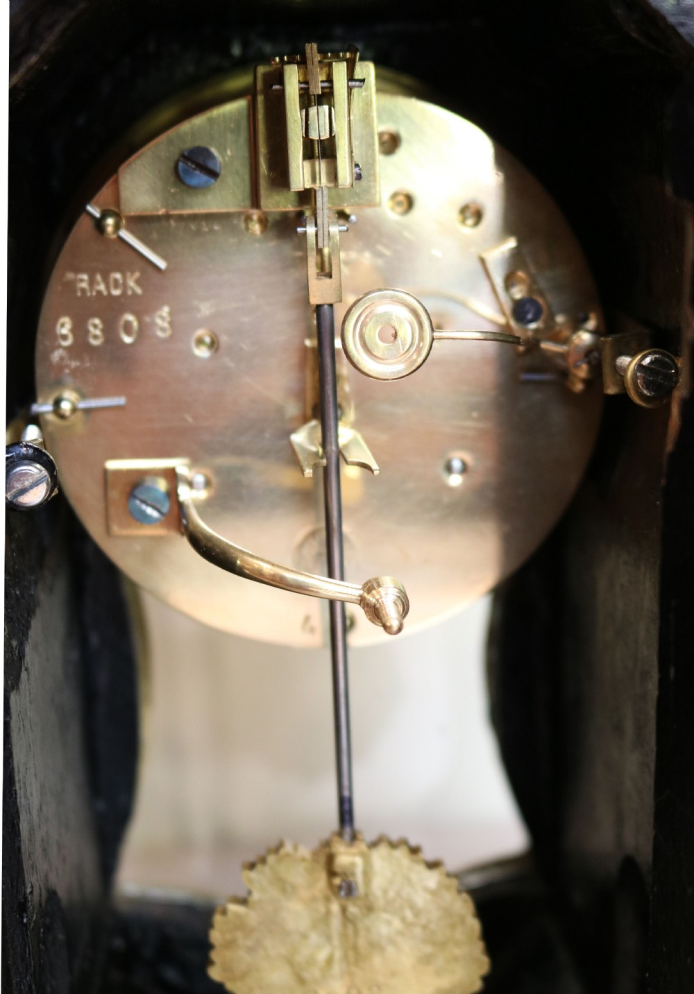 French Walnut And Brass Mantel Clock (France, c. 1880) View XII