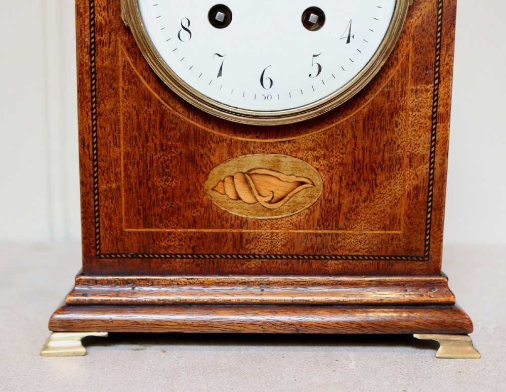 Edwardian Mahogany and Inlay Mantel Clock View III
