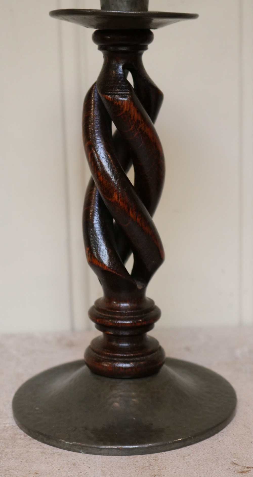 Pair Of Liberty & Co Tudric Pewter And Oak Candlesticks View III