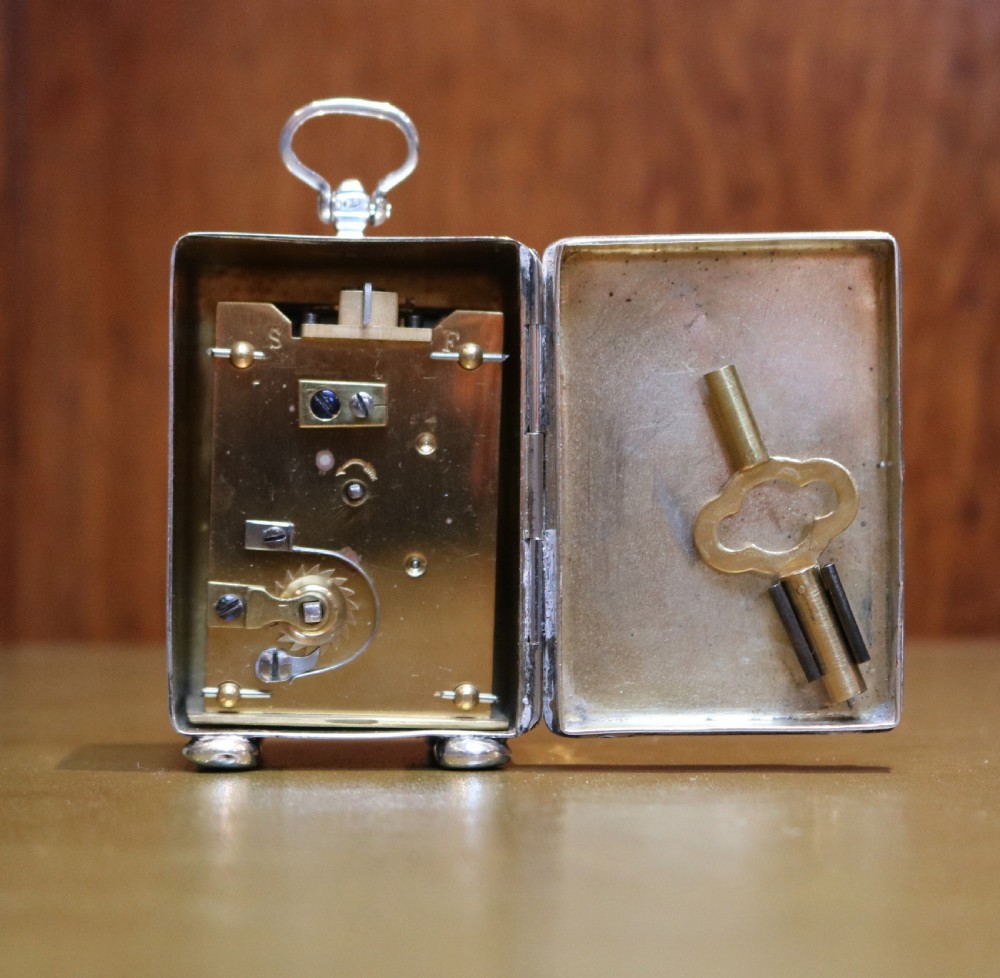 Solid Silver Miniature Carriage Clock View VI