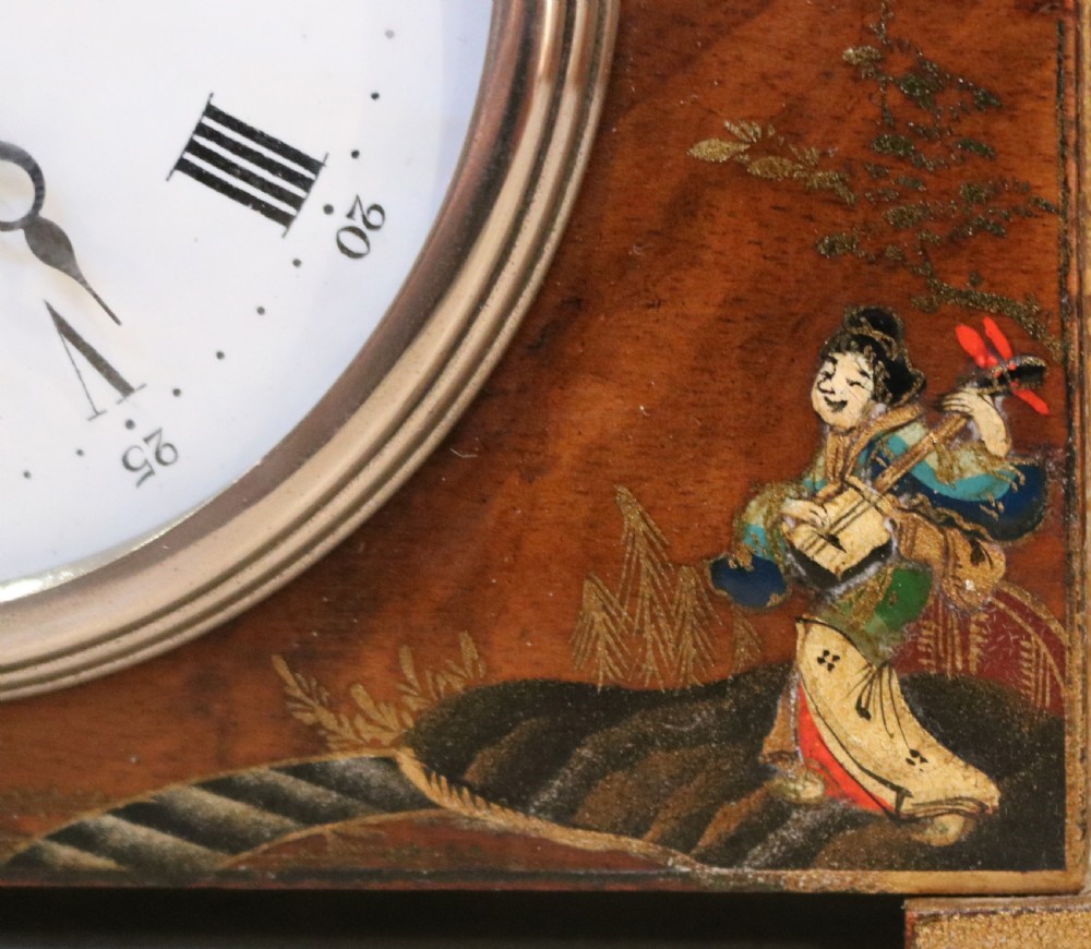Walnut and Chinoiserie Mantel Clock View III