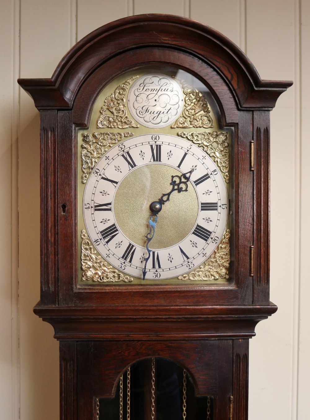 Small Oak Chiming Longcase Clock View II