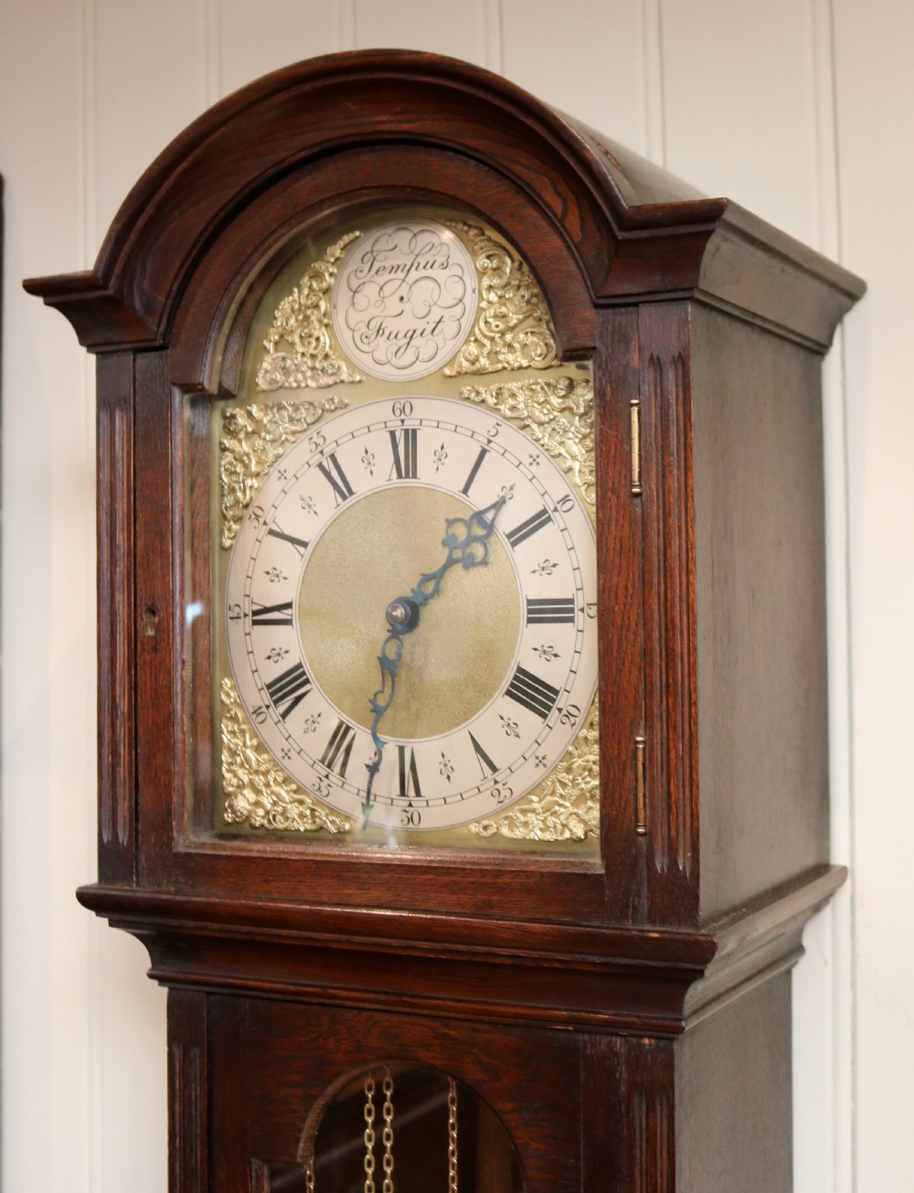 Small Oak Chiming Longcase Clock View III