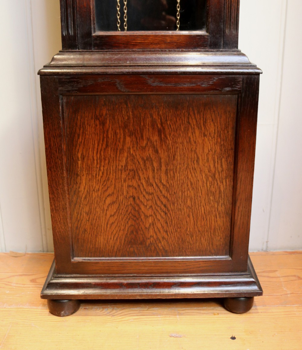 Small Oak Chiming Longcase Clock View V