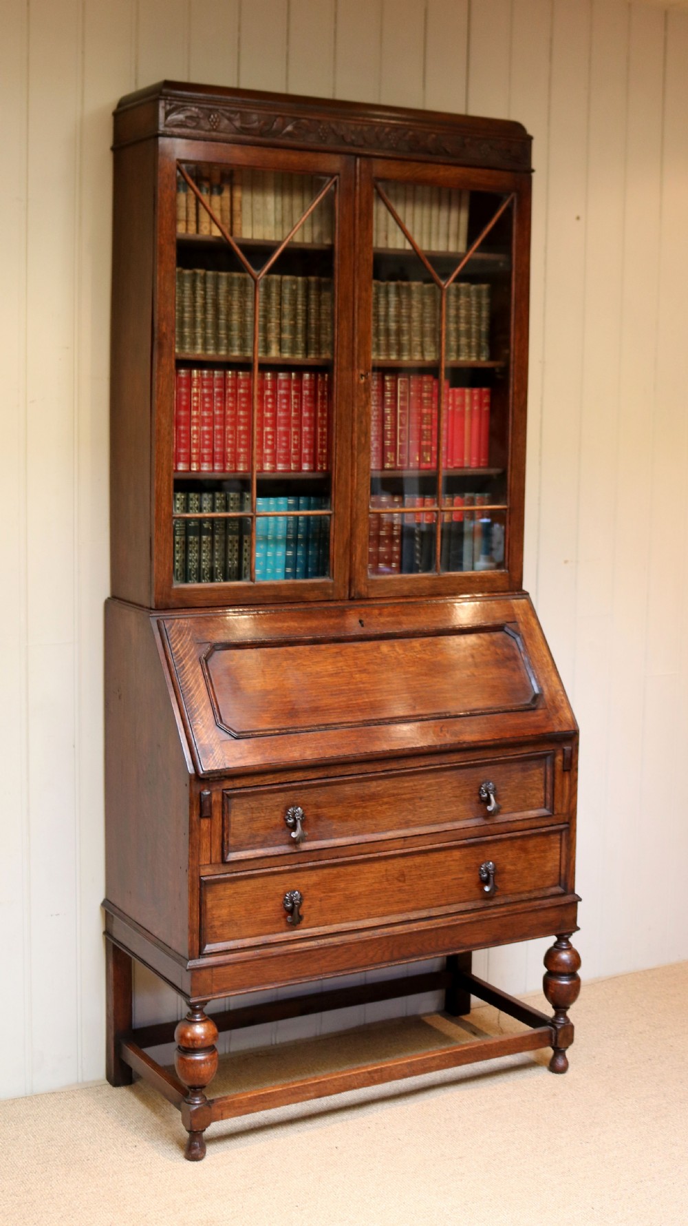 Oak Bureau Bookcase