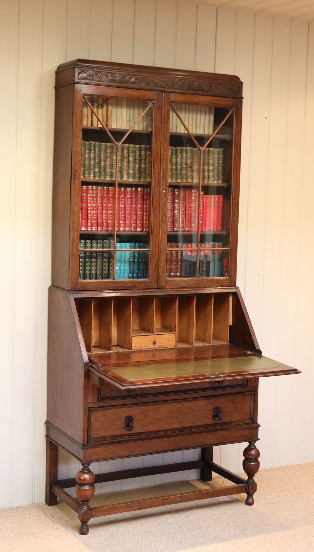 Oak Bureau Bookcase View IV