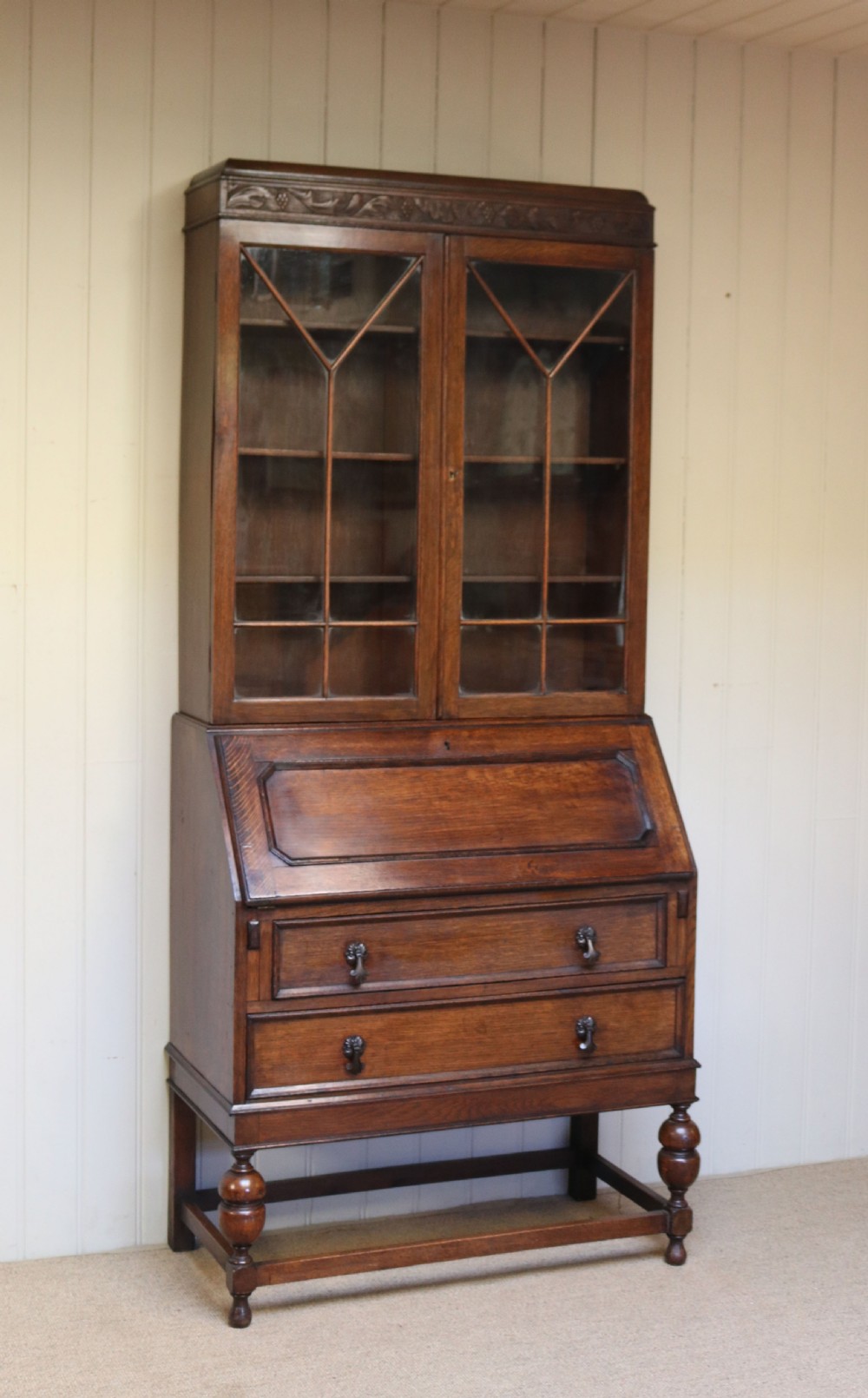 Oak Bureau Bookcase View VIII