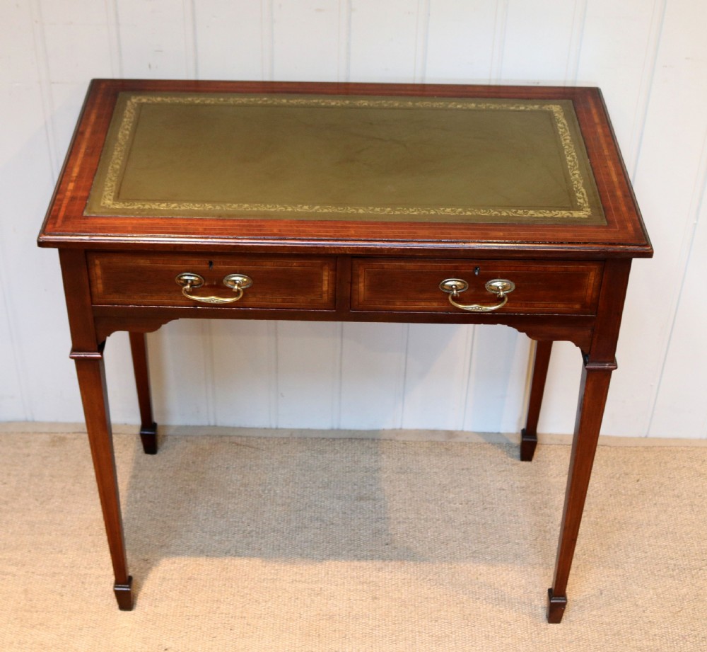 Pretty Edwardian Small Mahogany Writing Table View II