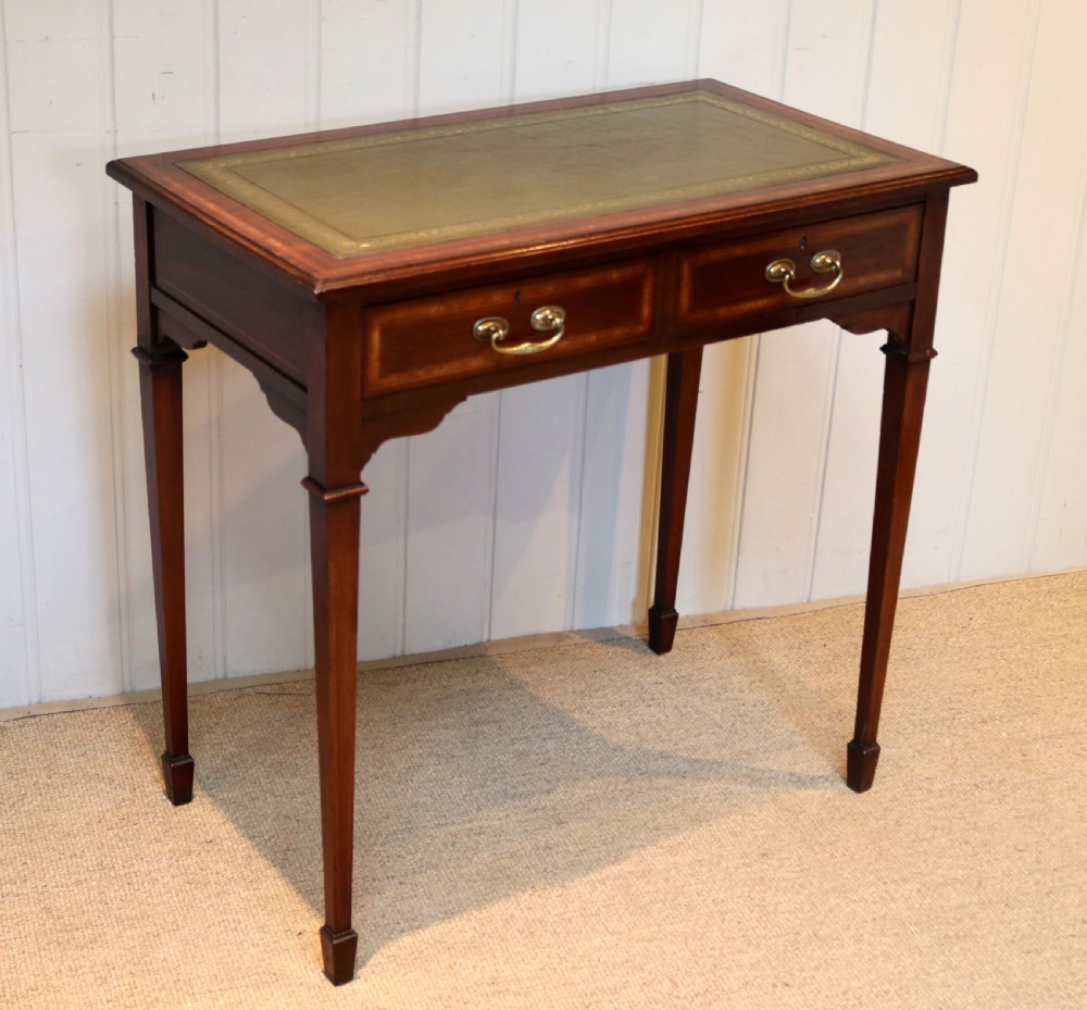 Pretty Edwardian Small Mahogany Writing Table View V