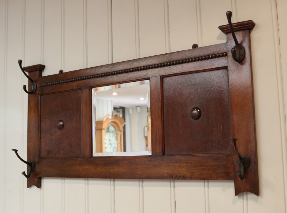  Oak Wall Mirror With Coat Hooks View VII