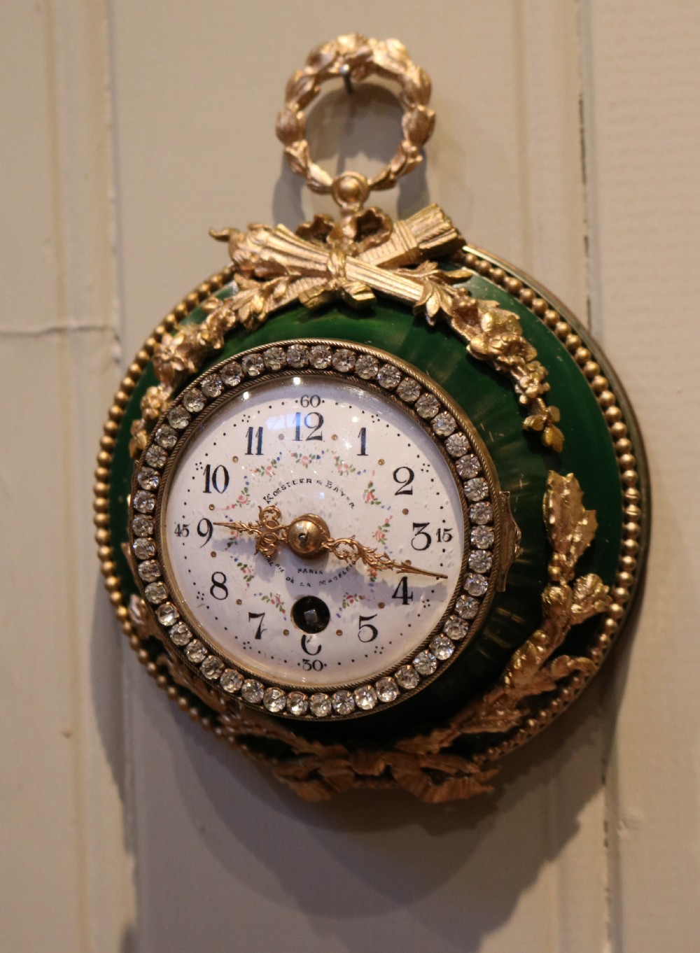 Miniature French Sedan Boudoir Wall Clock View II