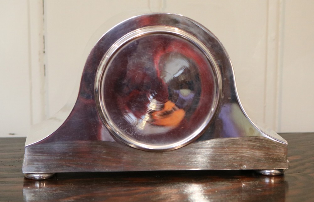Silver Plated Napoleon Hat Mantel Clock View III