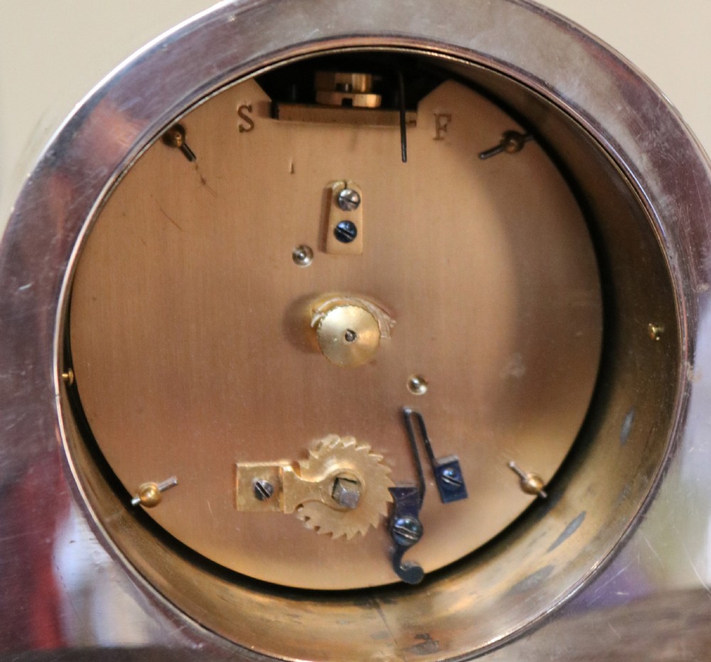 Silver Plated Napoleon Hat Mantel Clock View V
