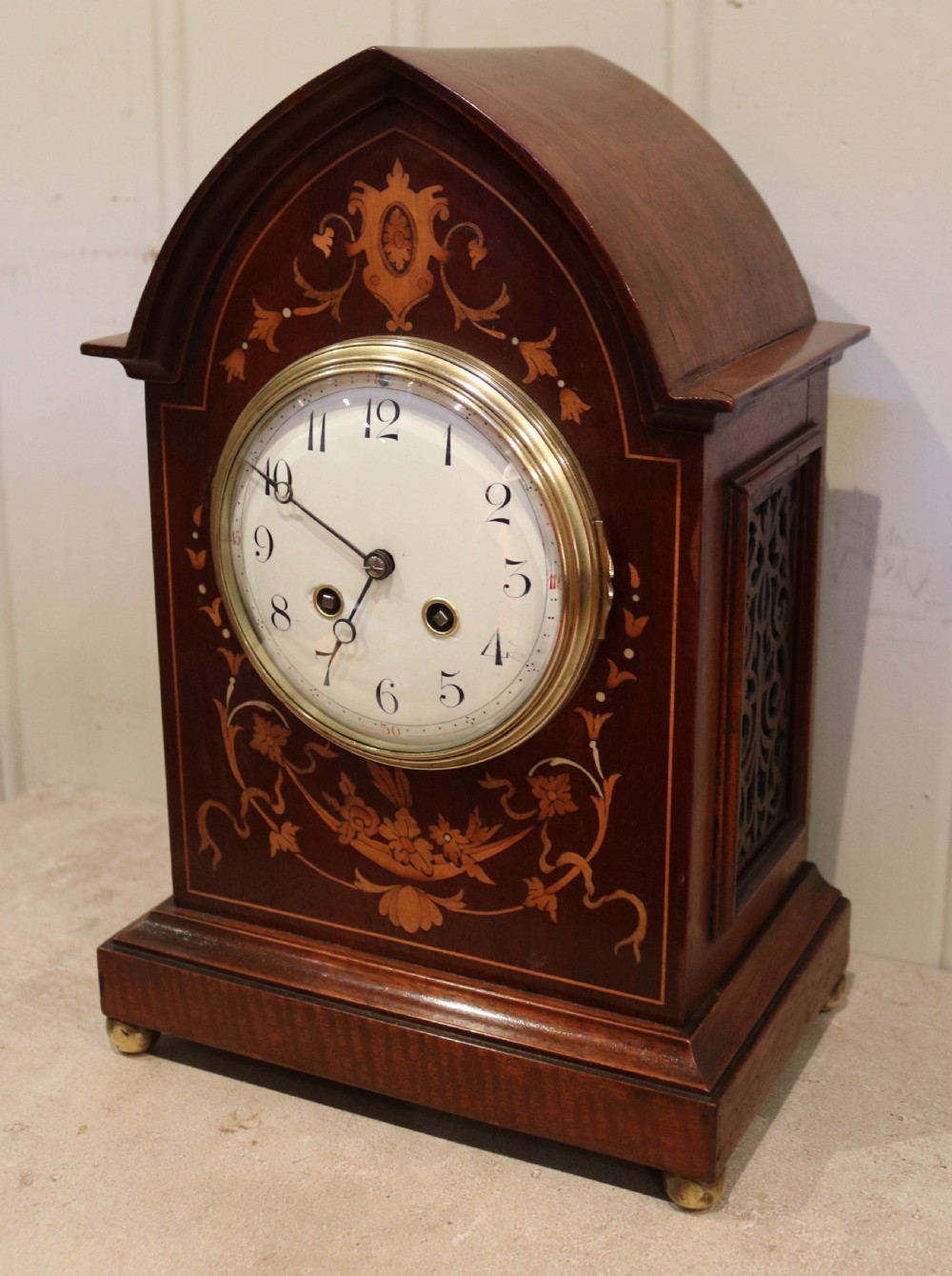 Mahogany and Inlay Mantel Clock View III