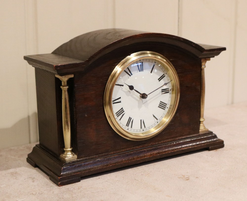 Solid Oak Mantel Clock View III