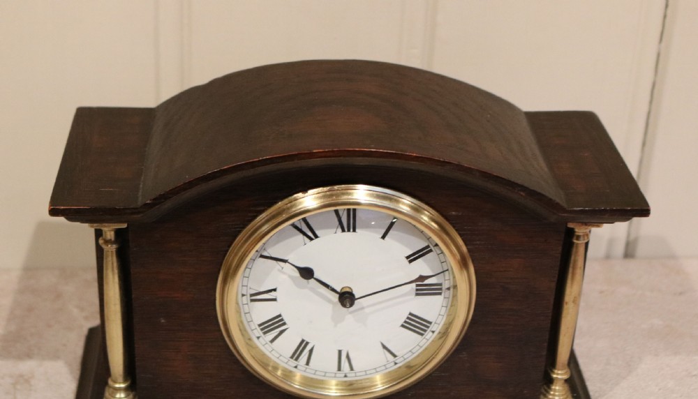 Solid Oak Mantel Clock View V