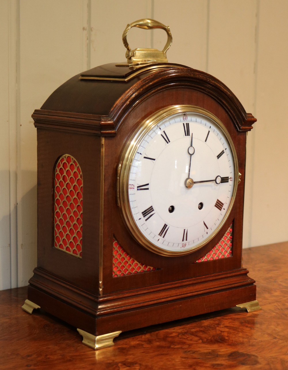 Mahogany Pad Top Bracket Clock View VI