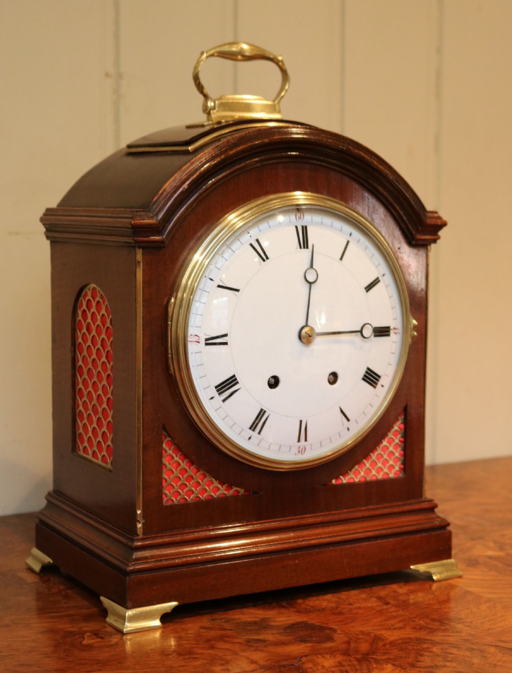 Mahogany Pad Top Bracket Clock View VIII