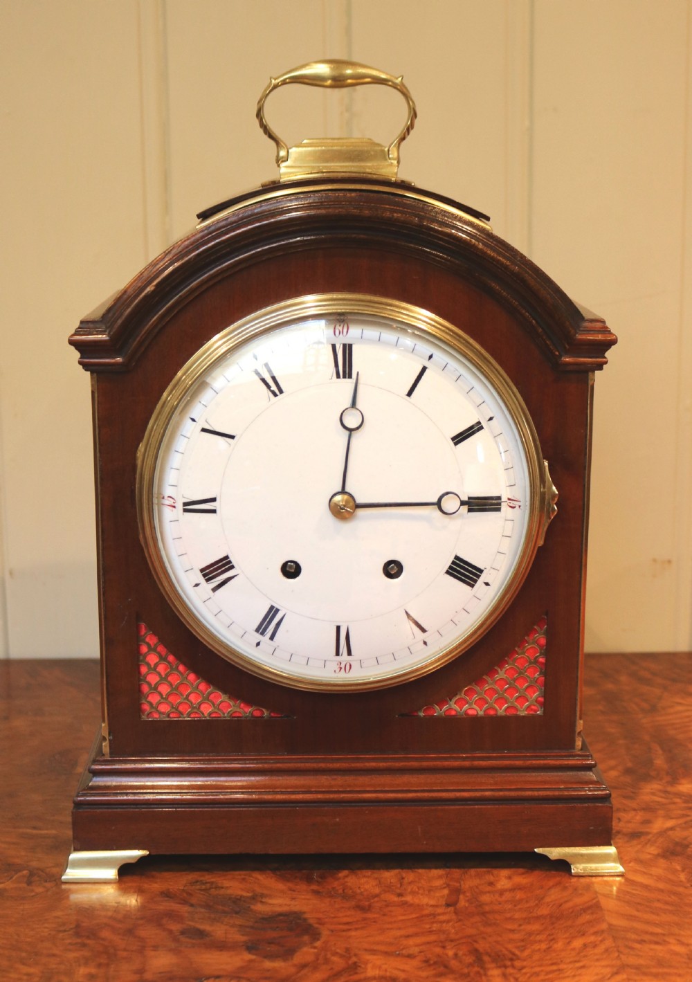 Mahogany Pad Top Bracket Clock View IX