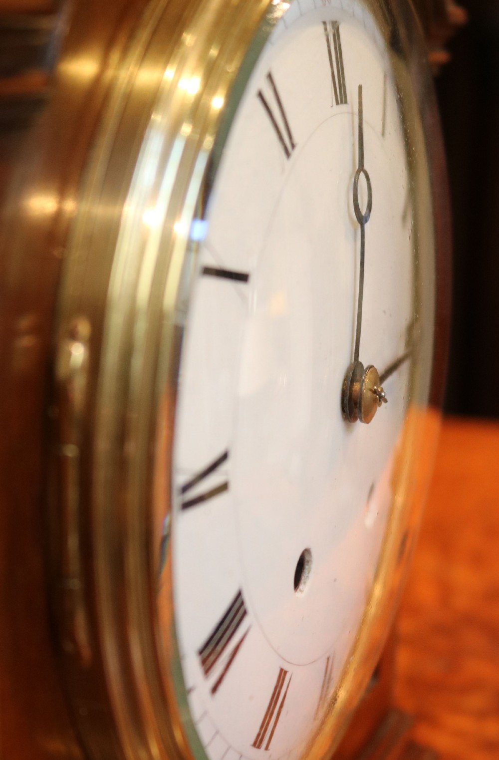 Mahogany Pad Top Bracket Clock View XII