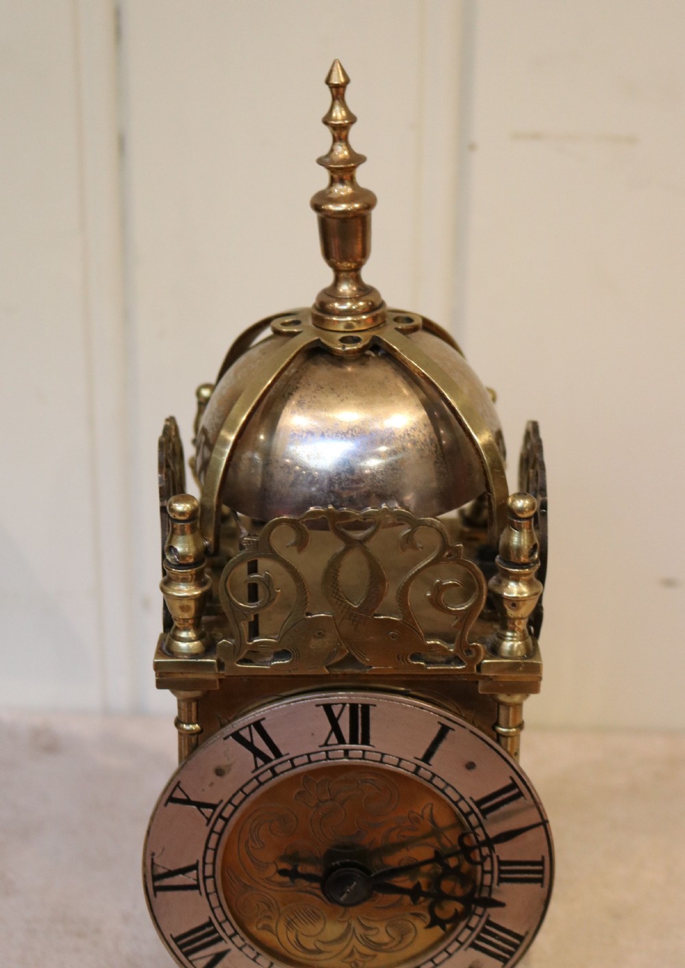 Small Victorian Brass Lantern Clock View III