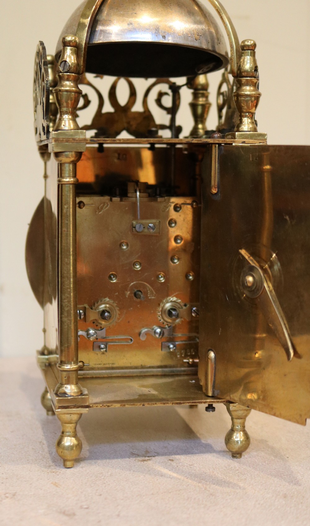 Small Victorian Brass Lantern Clock View V
