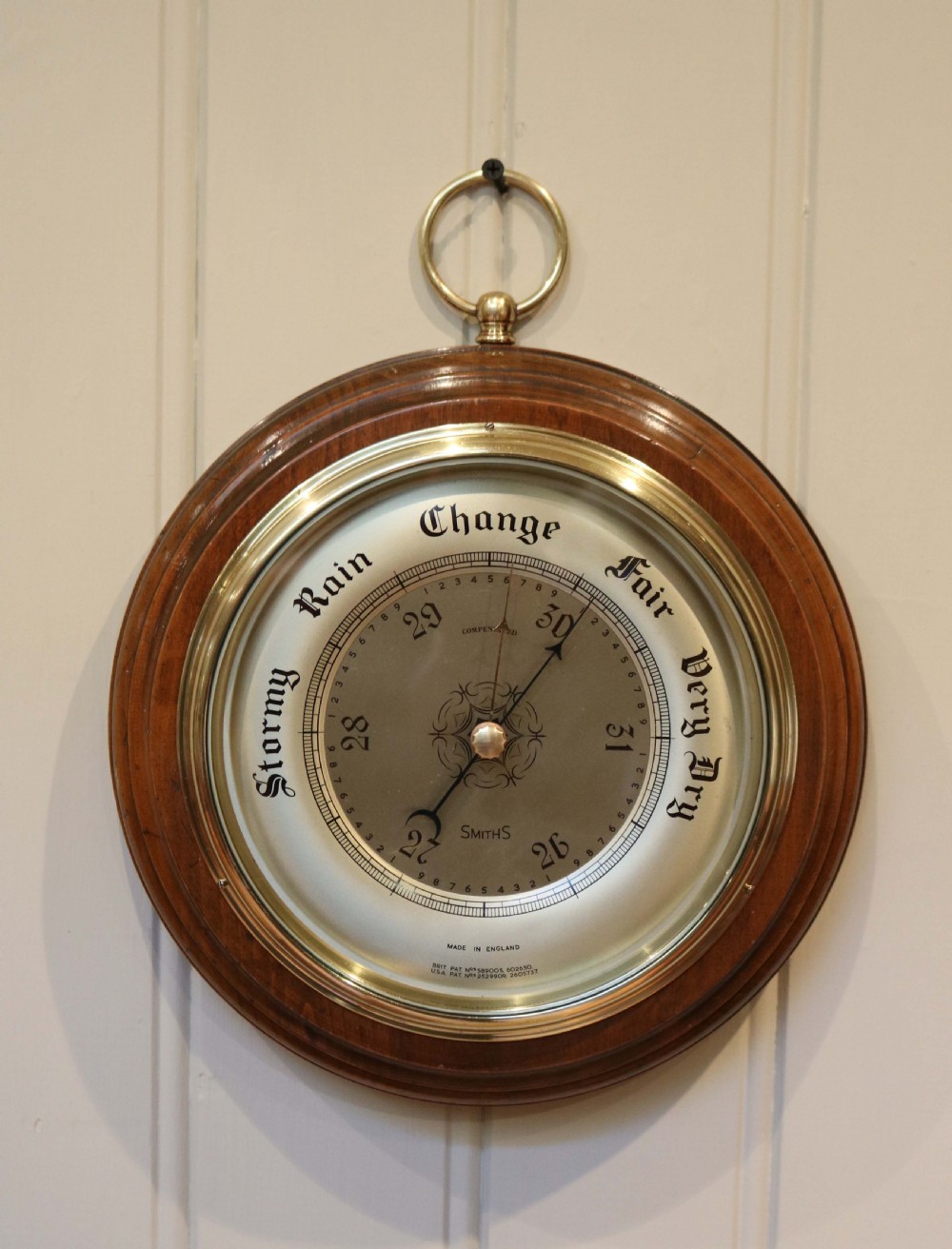 Large Walnut Aneroid Barometer
