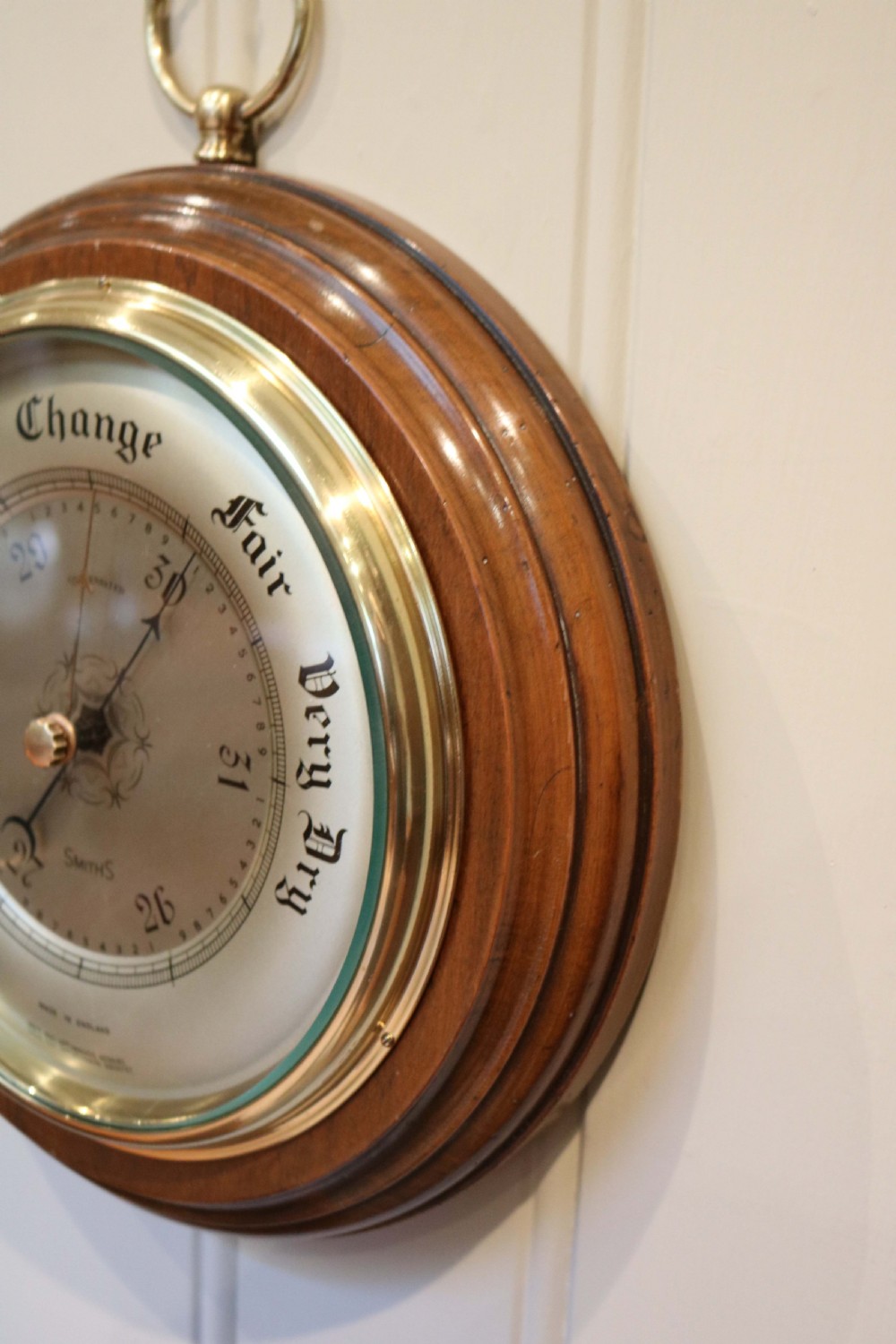 Large Walnut Aneroid Barometer View III