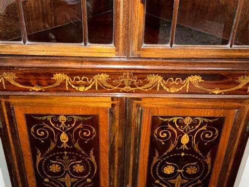 SUPERB EDWARDIAN MARQUETRY CORNER CABINET - ADDITIONAL PHOTO 7