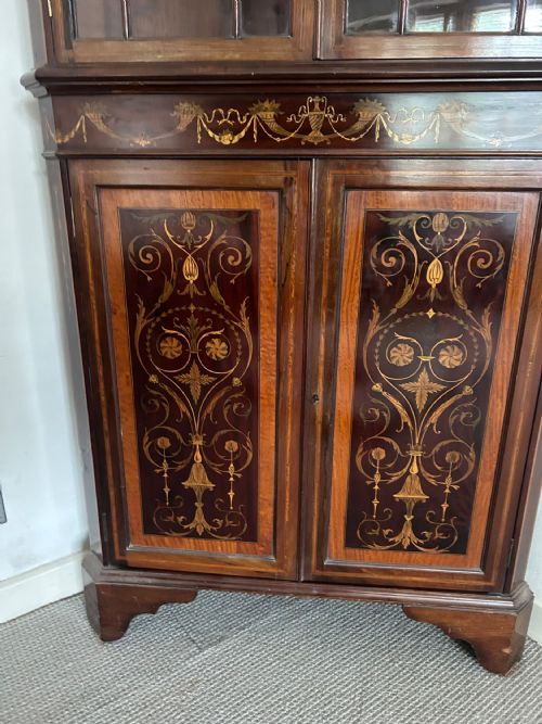 SUPERB EDWARDIAN MARQUETRY CORNER CABINET - ADDITIONAL PHOTO 3