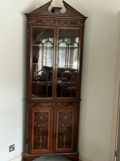 SUPERB EDWARDIAN MARQUETRY CORNER CABINET - ADDITIONAL PHOTO 9
