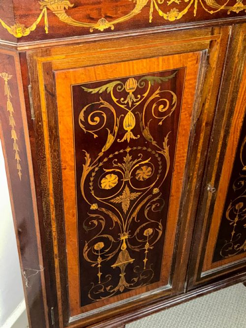 SUPERB EDWARDIAN MARQUETRY CORNER CABINET - ADDITIONAL PHOTO 11