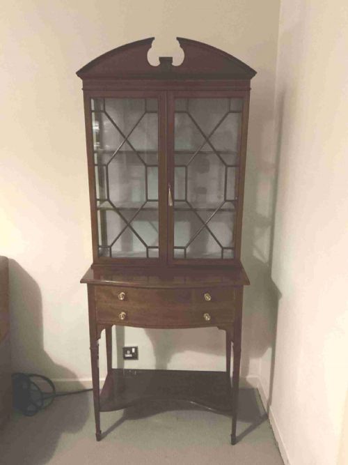 PRETTY EDWARDIAN INLAID CABINET ON STAND - ADDITIONAL PHOTO 1